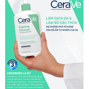 Sữa Rửa Mặt CeraVe Foaming Cleanser Cho Da Dầu & Hỗn Hợp (473ml)