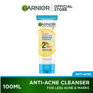 Sữa Rửa Mặt Garnier Bright Complete Anti-Acne Giảm Mụn & Sáng Da (100ml)