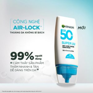 Kem Chống Nắng Garnier Super UV Anti-Acne Serum Sunscreen SPF50+ PA++++ (30ml)